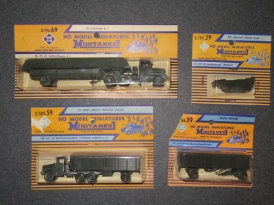 ROCO minitanks ancien ho lot de 4 pièces militaires plastique 1/87 - Photo 1/4