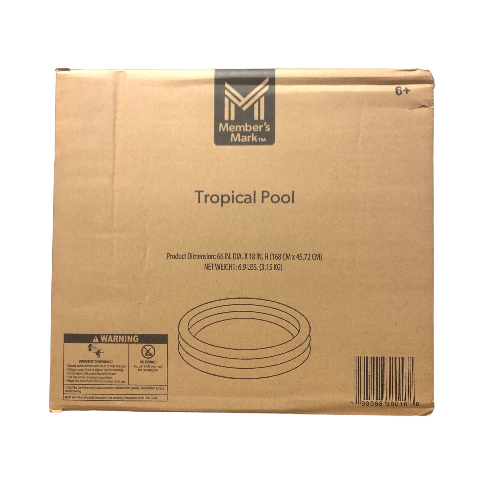 Участники отмечают надувной тропический бассейн диаметром 55 футов с тропическим цветочным принтом 3090₽