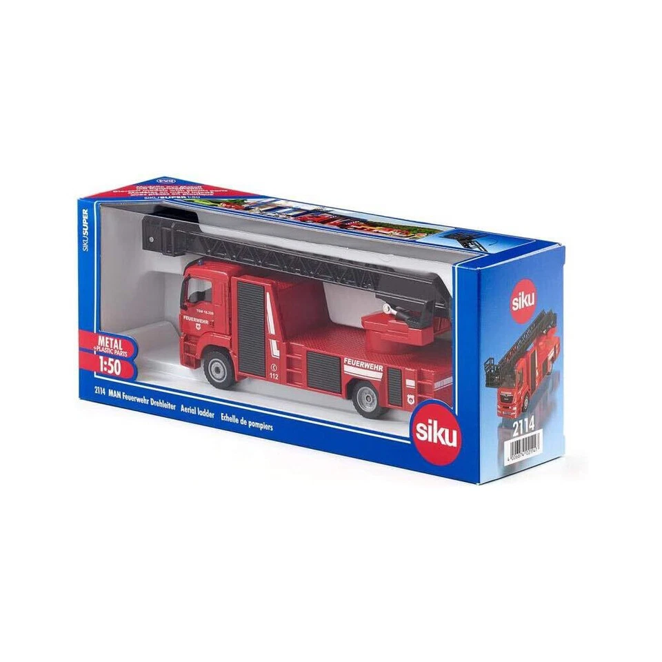Siku 1:50 Scale Diecast Man Fire Engine Truck Kids 342mm Vehicle Toy Red 3y+