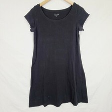 Eileen Fisher Tee T-Shirt Dress Size PM Womens Solid Black Short Sleeve