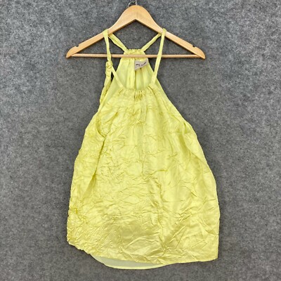 Mosh Mosh Womens Top Size M Medium Yellow Satin Sleeveless Scoop Neck 33131