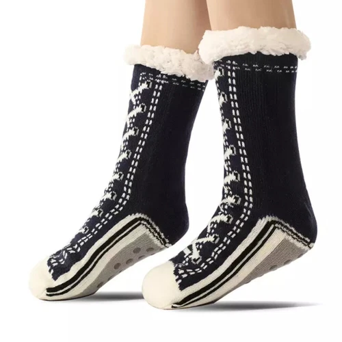 Ultradicke Kaschmir Hüttenschuhe Heimsocken, Hausschuhe Socken mit rutschfester Slipper - Bild 12 von 23