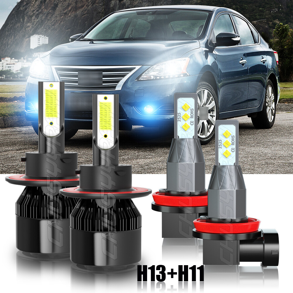 For 2004-2012 Nissan Sentra LED Headlight Hi/Low Beam + Fog Light