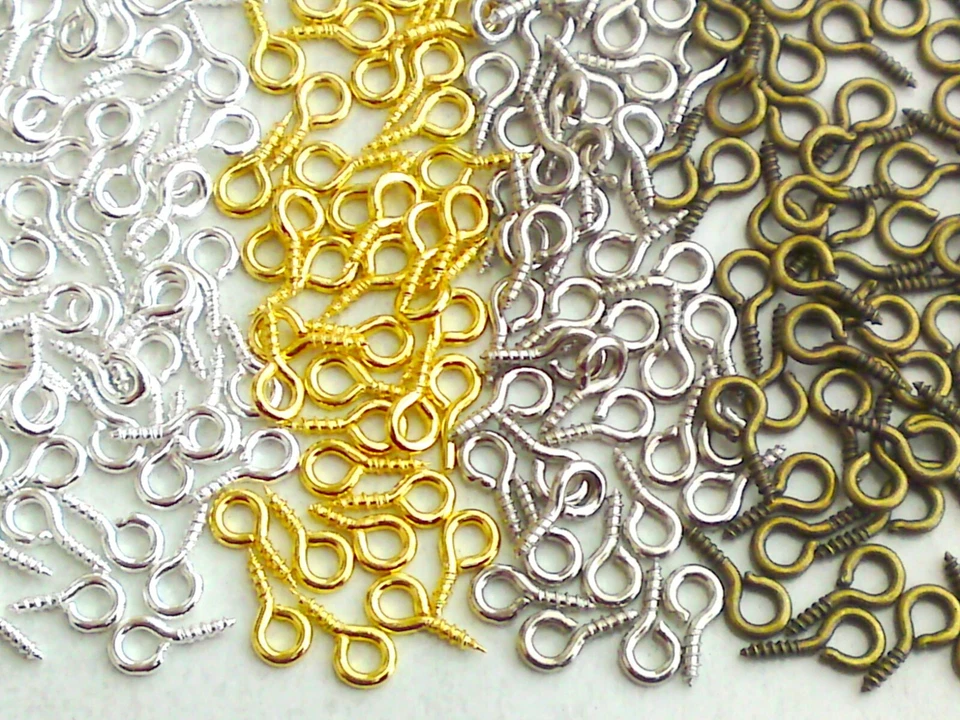 50x Schraubösen Ringschrauben 4x8mm Anhänger Ösenschraube Stiftösen Basteln