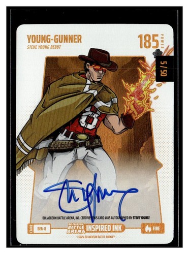 Bo Jackson Battle Arena Young Gunner Fire Auto /50 Steve Young 49ers