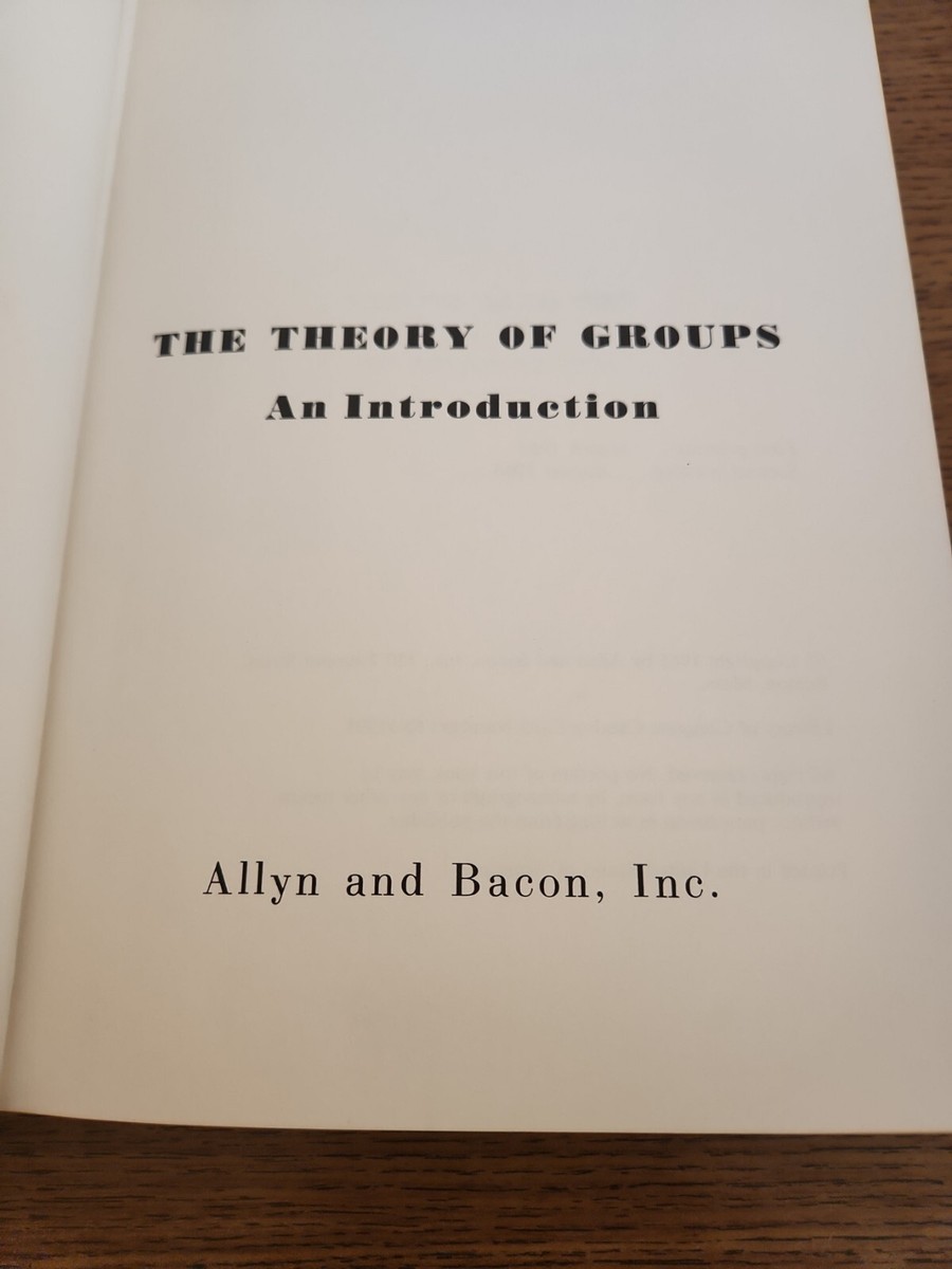 The Theory of Groups An Introduction by Joseph J. Rotman 1966 HC