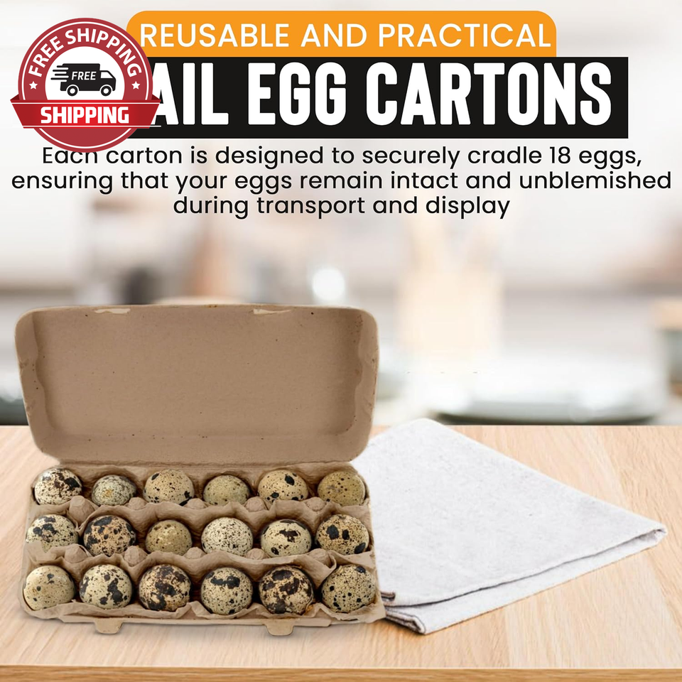 30 PCS Quail Egg Cartons 18 Grid Paper Pulp Quail Egg Cartons Bulk