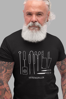 Seriengriller Shirt coole Herren T-Shirt Geschenk Ideen BBQ Grillen Kochen