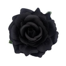 Women Rose Flower Hair Clip Hair Accessories Flower Brooch Pin ZFJ11 Black