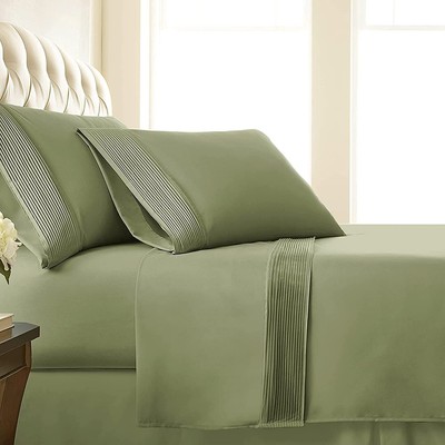 SouthShore Fine Living Vilano Pleats, 4-Piece, 21-Inch Extra Deep Pocket Sheet S