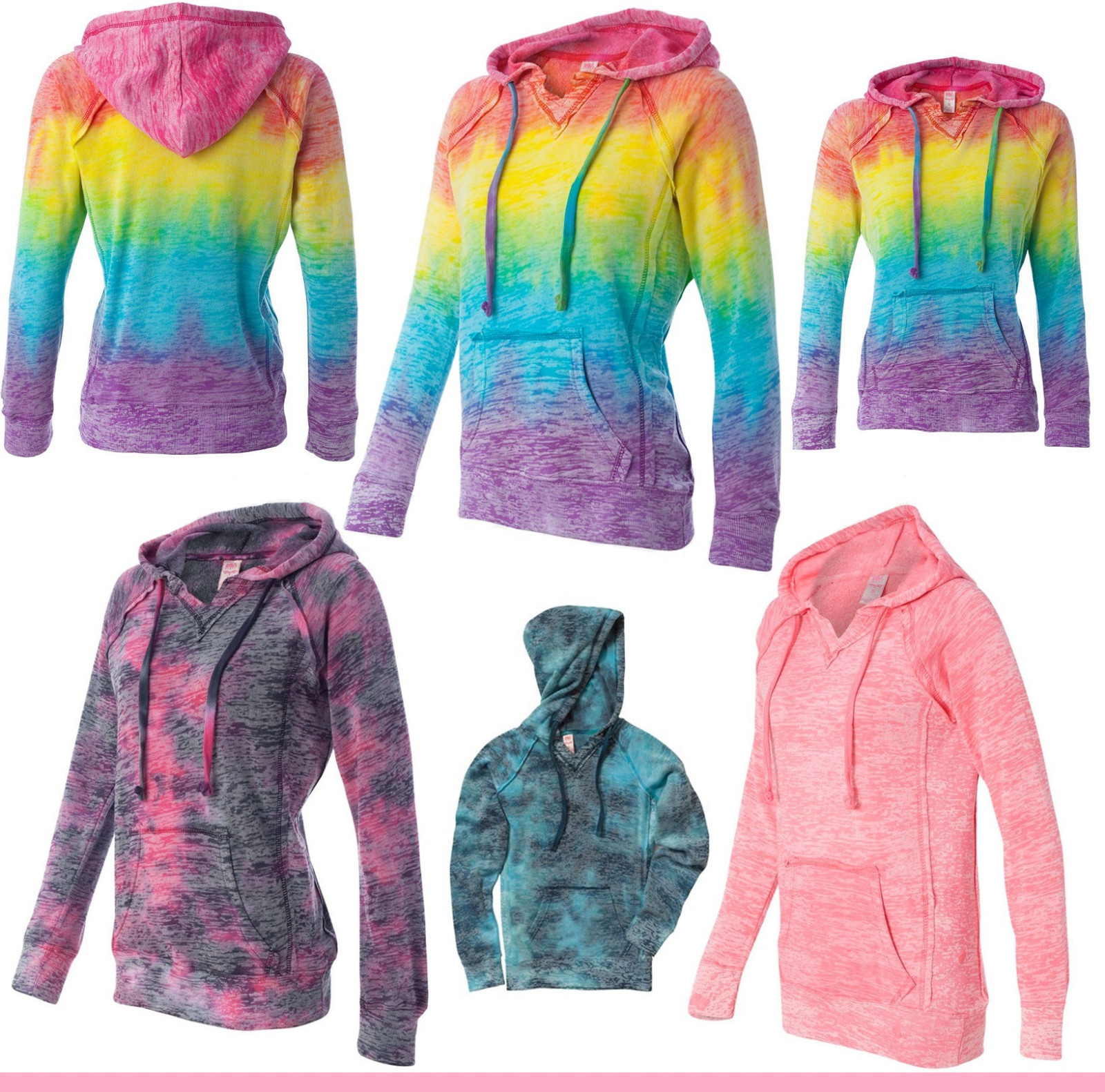 Ladies Puff Sailors V-Notch Hoodie main image 1