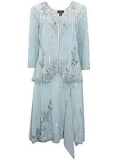 size medium Blue Beaded Jacket Dress from Midnight Velvet new