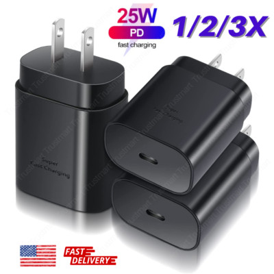 PD 25W Fast Wall Charger Type C Power Adapter For Samsung S23 Ultra S22+ A14 5G
