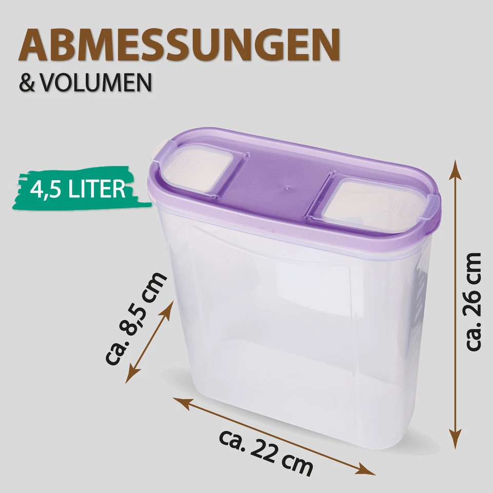Vorratsdosen 1,4 - 4,5 L Müslispender Schüttdosen Müslidosen Frischhaltedosen - Bild 4 von 4
