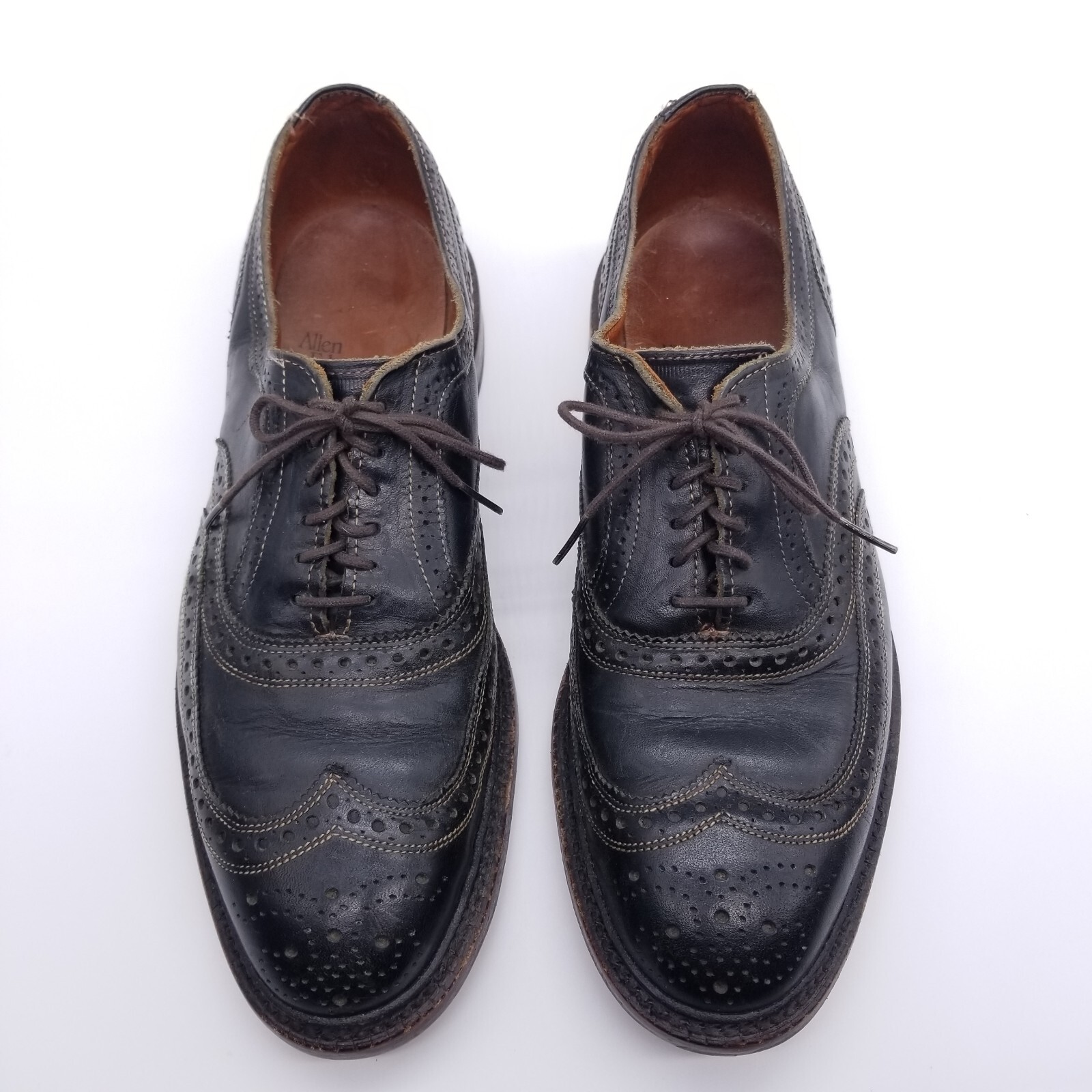 SAOLA Scarpe eleganti Allen Edmonds uomo 10 5 D nere McTavish Oxford punta ala medaglione