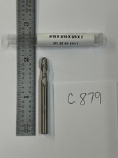 1 NEW HTC 3/16" DIAMETER CARBIDE END MILL 135-2187. 2 FL BN. 5/8" LOC C879
