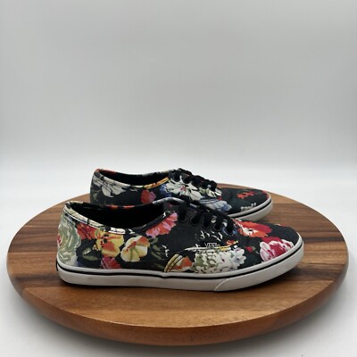 Size Vans Authentic Lo Pro Black/floral Womens Casual