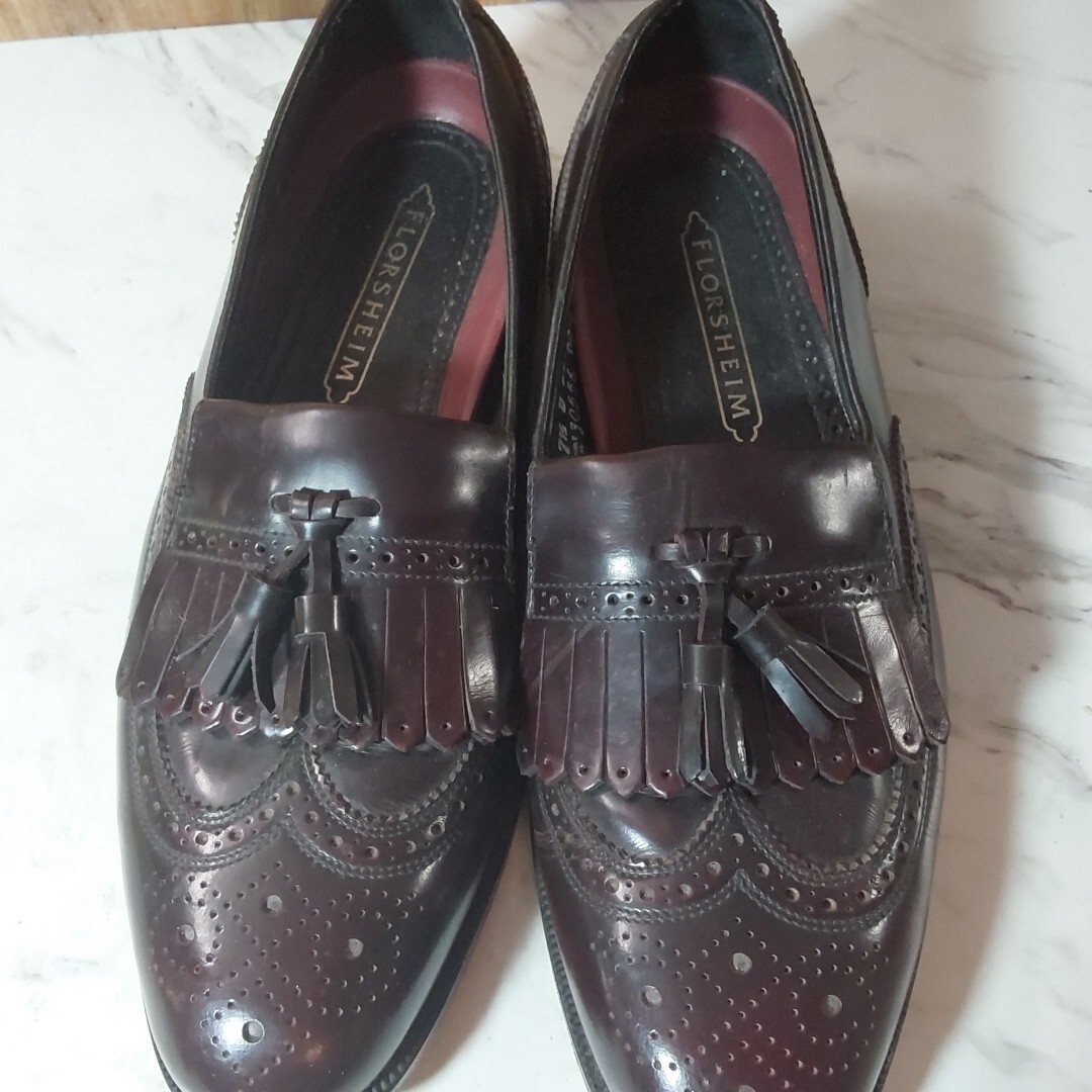 Vintage Florsheim Lexington Tassel Wingtip Burgundy Loafer size 7.5 D s-l400.jpg main image 2
