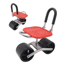 Rolling Garden Work Seat with Wheels, Gardening Stool for Planting, Adjustable 