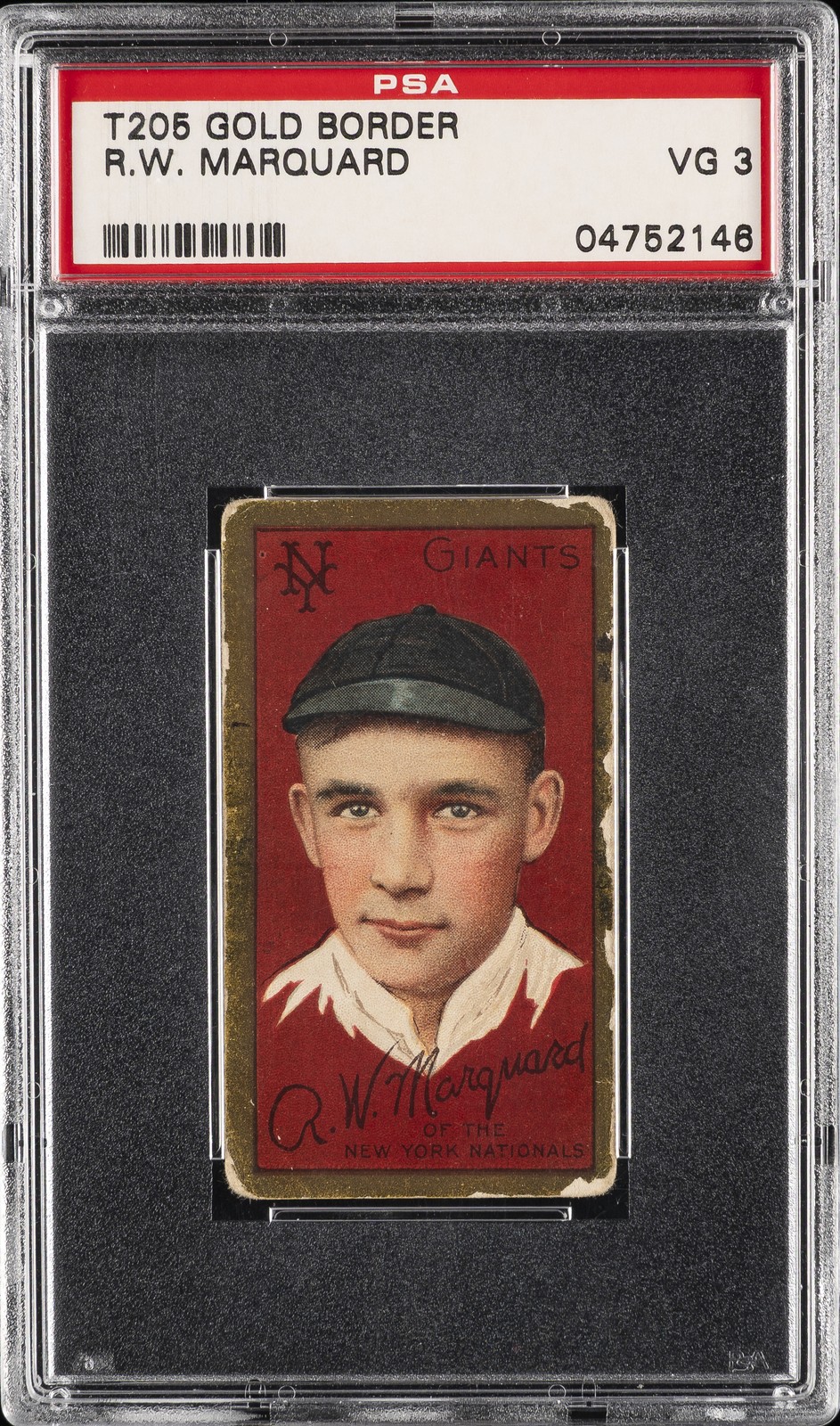 1911 T205 GOLD BORDER R.W. MARQUARD PSA 3