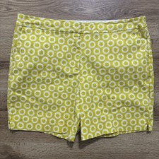 Boden Richmond Shorts Women s US 12 UK 16 Yellow Floral Chino 6 Inseam Preppy