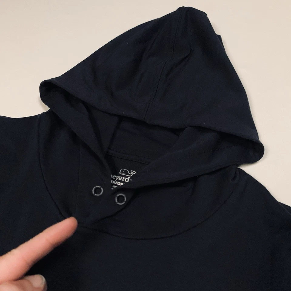 Camisa con capucha de manga larga Vineyard Vines para hombre talla XL negra pulóver logotipo de ballena Foto 4 de 4