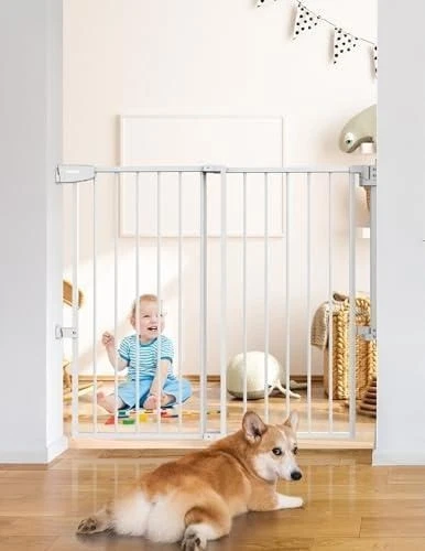 Babelio 34" Tall No Bottom Bar Baby/Dog Gate for Stairs - *Open Box* - Multiple