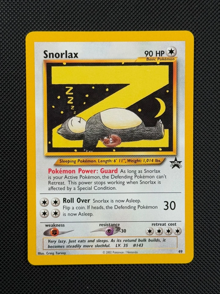 Pokémon Cards Snorlax 49 Black Star Promo WOTC League Promo - Image 2 of 4