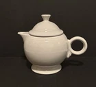White Fiesta Teapot, Classic Ring Handle, TeaPot w/Lid Homer Laughlin 36oz EUC