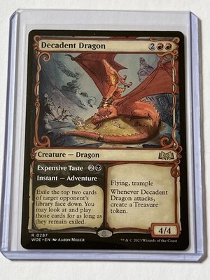 Decadent Dragon  Expensive Taste 287 MTG Wilds of Eldraine 2023 NM Non Foil Rare