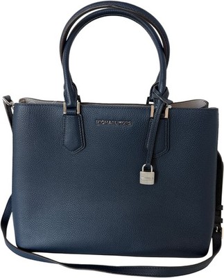 Michael Kors Adele Leather Large Satchel - Navy/New With Tags