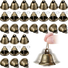 30 Pieces Craft Bells Small Brass Bells for Crafts Mini Vintage Bells with Sprin