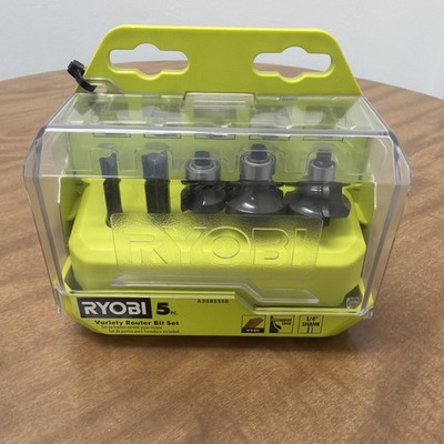 RYOBI Variety Router Bit Set 5-Piece A25R555B NIP NEW Carbide 1/4