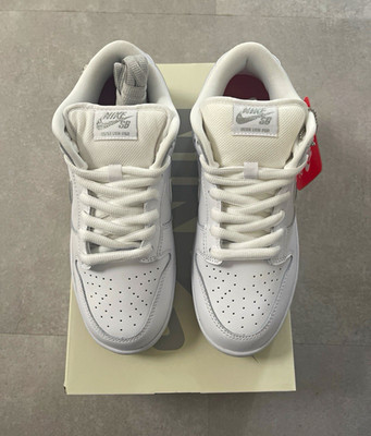 Nike SB Dunk Low Pro Herren Sneaker Leder Weiß/Grau Low Top EU 40 US 8
