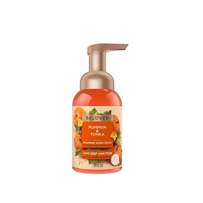 Beloved Pumpkin & Tonka Foaming Hand Soap, Orange, Fall Scented Liquid Soap, 8