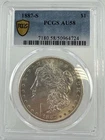 1887-S - $1 Morgan Silver Dollar - PCGS AU58 Gold Shield