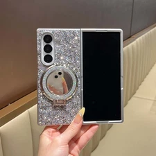 Glitter Magnetic Kickstand Case For Samsung Z Fold 3 4 5 6 7