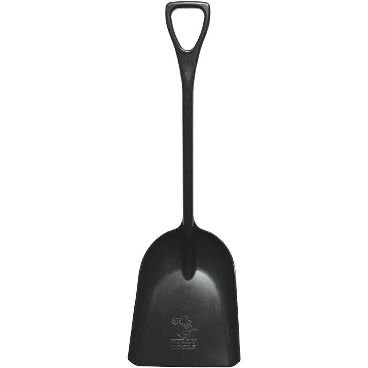 Westward Long Wood Handle Scoop Shovel, 30 in. HDPE, Black