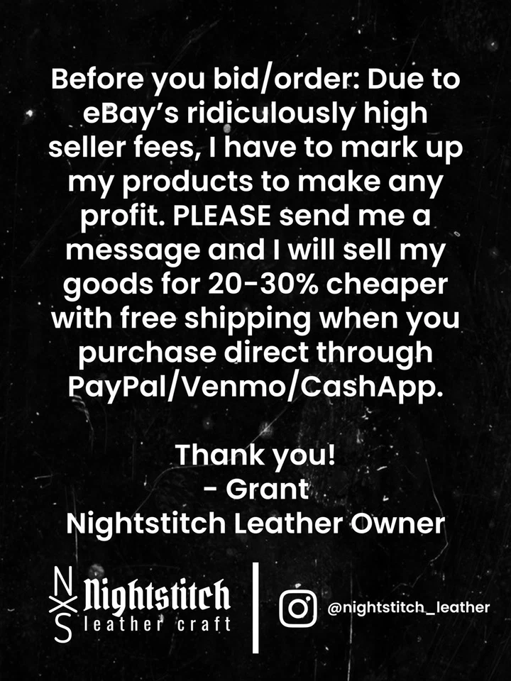 🏴‍☠️ Funda de cuchillo fija IWB personalizada de cuero Nightstitch | Clip DCC | Hecho a mano Foto 2 de 4