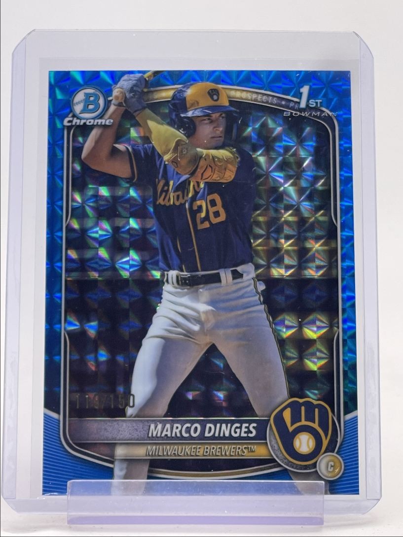 MARCO DINGES 2025 BOWMAN CHROME 1ST BLUE GEOMETRIC REFRACTOR /150 Q0027
