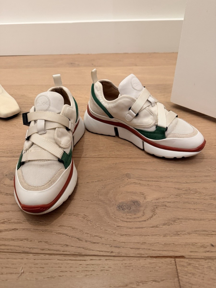 Chloé Sonnie suede & mesh low-top sneakers Size 38 | eBay