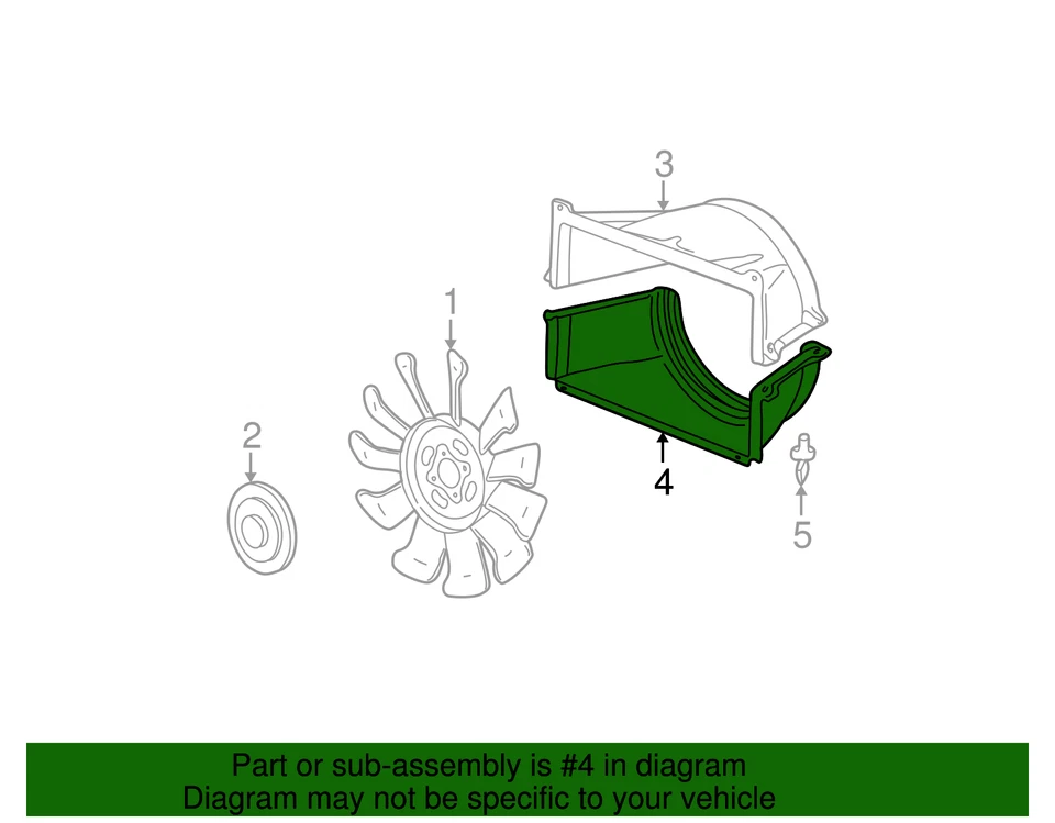Cubierta inferior del ventilador de refrigeración del motor GM 25835451 original Foto 4 de 4