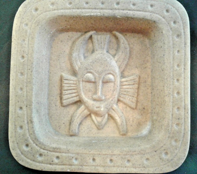 Laguna Beach CA Mid Century Modern African Mask Decorative Dish 7.25''