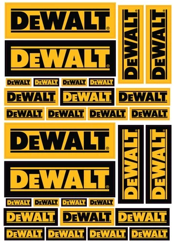 DeWalt stickers set, Large set DeWalt decals, stickers graphics decals Laminated