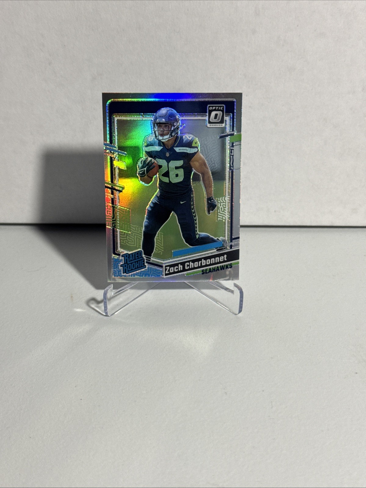 2023 Panini Donruss Optic - Rated Rookie Silver Prizm #294 Zach Charbonnet (RC)