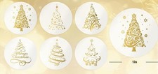 40 Pieces Round 1 Clear Gold Color Merry Christmas Tree Stickers Envelope Seals