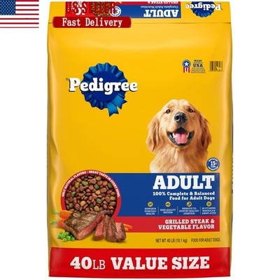 Complete Nutrition Adult Dog Food Steak Vegetables Kibble Healthy Skin Coat New