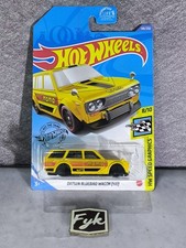 ERROR No Tire. Hot Wheels Datsun Bluebird Wagon 510 Momo Kroger Exclusive Yellow