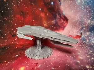 The Galactic Starport Husnock Karnak Battlecruiser PLA Model w base Non Canon
