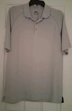 *Slazenger* Mens Polo Shirt, Size Medium, Light Gray, Short Sleeve, Dri Fit